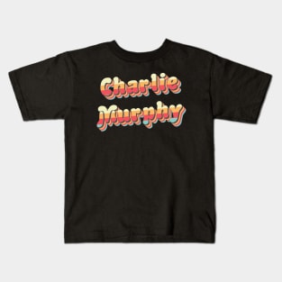 Charlie Murpy Retro Stacked Faded Rainbow Grunge Typography Kids T-Shirt